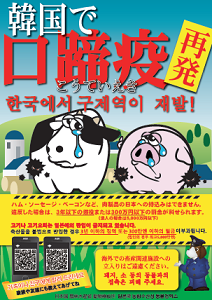 韓国で口蹄疫再発