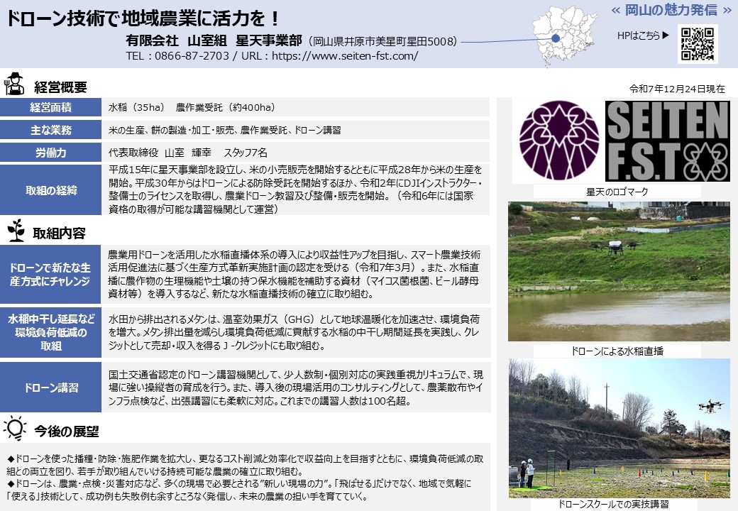 ドローン技術で地域農業に活力を！