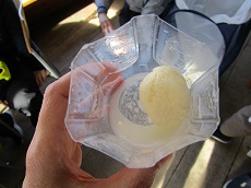 出来上がったバター