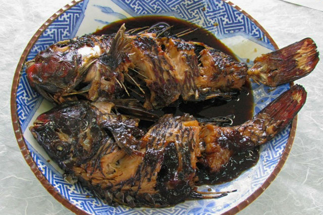 Simmered igami (Japanese parrotfish)