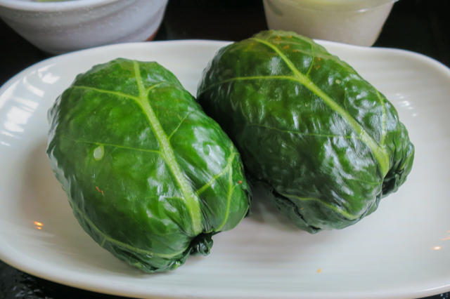 Manamehari (Sushi wrapped in Pickled Mana-green)