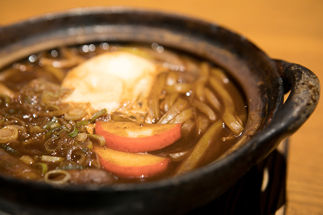 Miso-nikomi Udon (’Udon’ Thick Wheat Noodle Simmered with Miso )