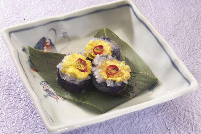 Nasu no Hana-zushi (Eggplant flower Sushi)