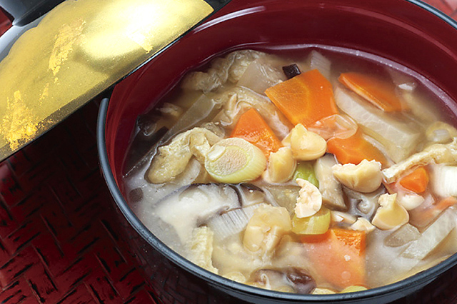 Gojiru (Soybean Miso Soup with Vegetables in Season)