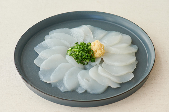 Tezukuri Sashimi Konnyaku (Hand-made Sashimi Konjac (Raw thin-sliced Konjac))