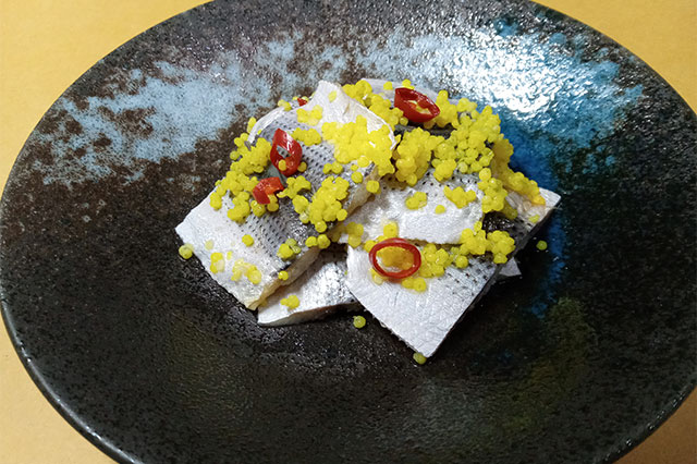 Kohada-awazuke (pickled Kohada fish with foxtail millet)