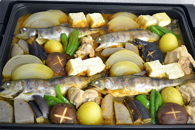 Amego-no-Hirarayaki (BBQ Trout on hot stone)