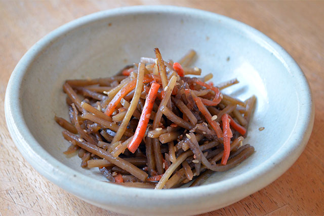 Kimpira (Stir-fried root vegetables)