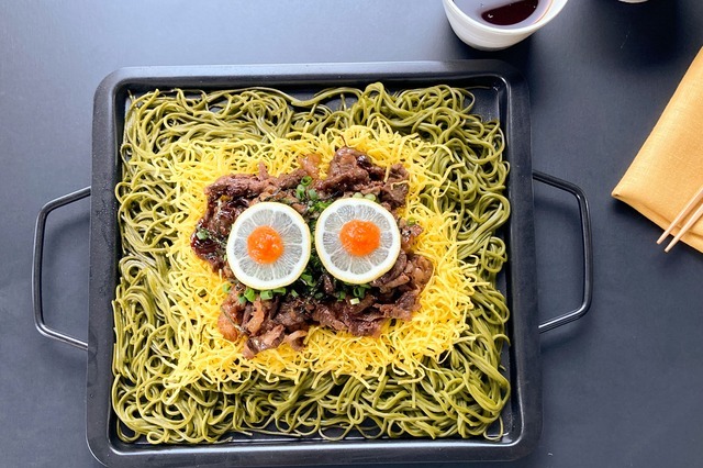 Kawara Soba (BBQ Soba on tile)