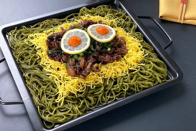 Kawara Soba (BBQ Soba on tile)