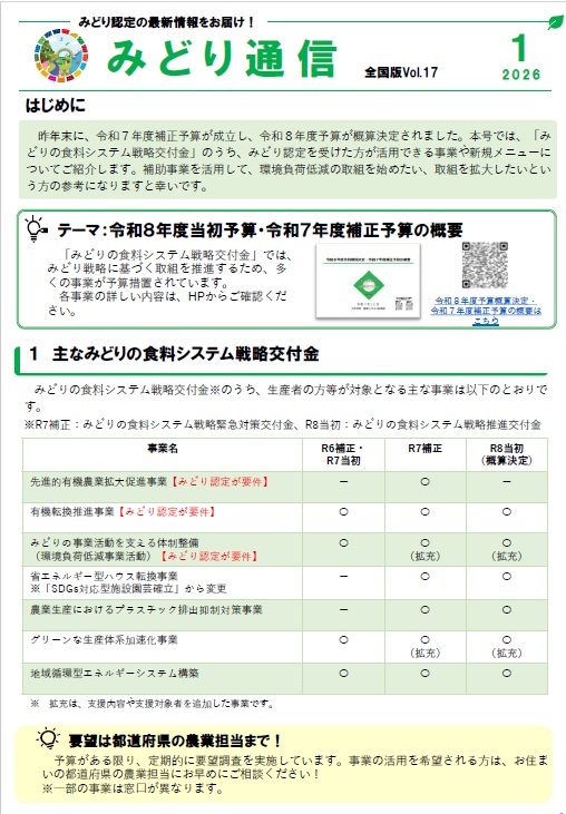 みどり通信１月号