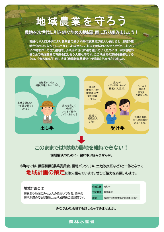 地域計画パンフレット「地域の農業を守ろう」