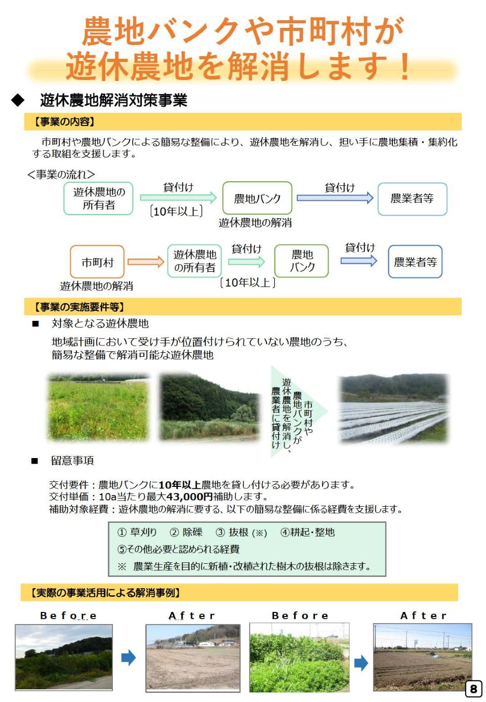 遊休農地解消対策事業