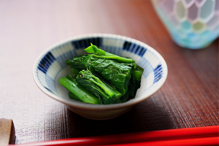 ツルムラサキのシンプル酢の物