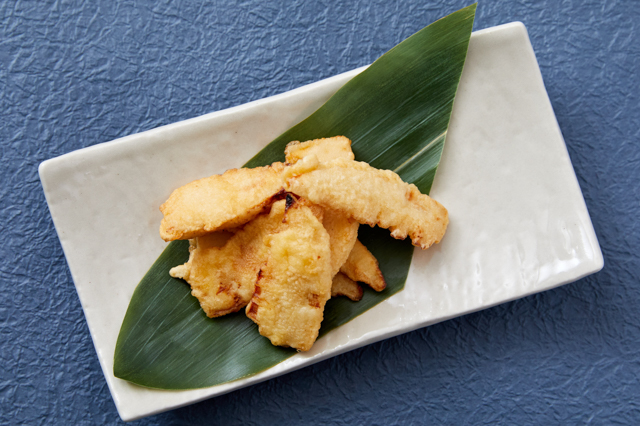 塩漬けタケノコの天ぷら