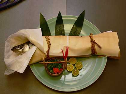 スズキの奉書焼