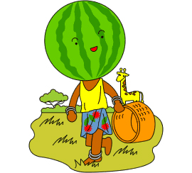 スイカのキャラクターイラスト