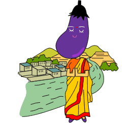 ナスのキャラクターイラスト