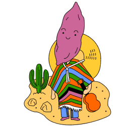 サツマイモのキャラクターイラスト
