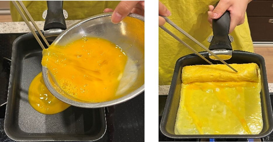 お弁当の作り方（⑤卵焼きを作る）