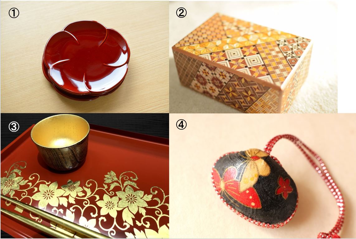 漆塗り、寄木細工、蒔絵 、根付の参考画像