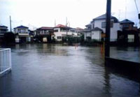 台風による市街地内の農業用用排水路の溢水