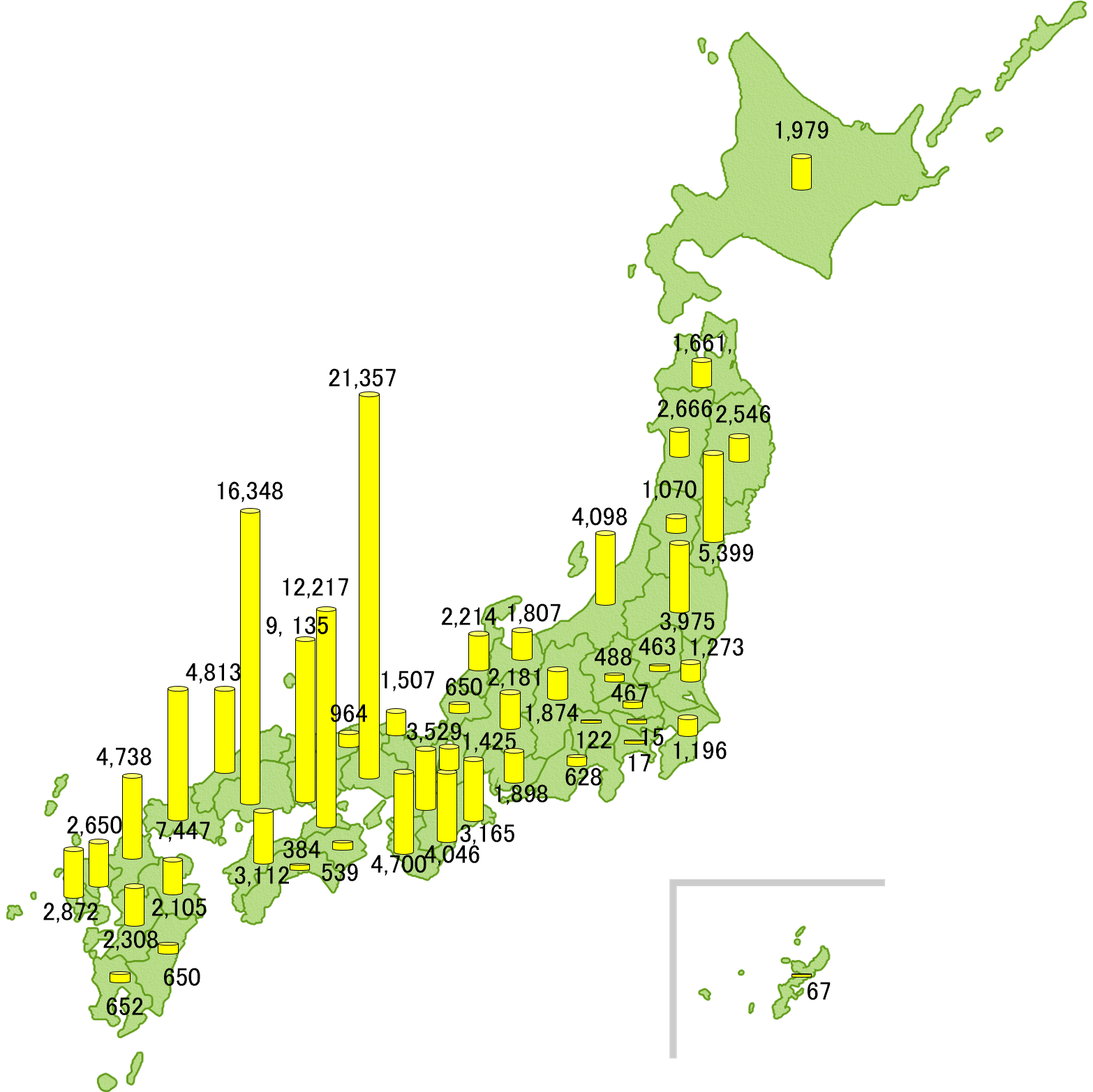 令和7年度3月末時点のため池分布図
