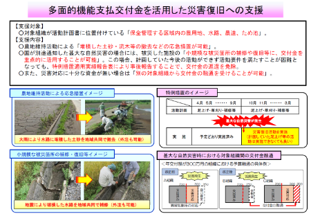 多面的機能支払交付金を活用した災害復旧への支援