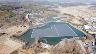 農業用ため池の水面を活用した太陽光発電(岡山県笠岡市)