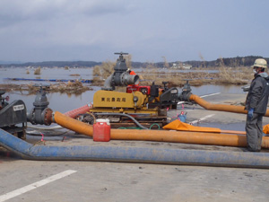南相馬市北海老での排水の様1