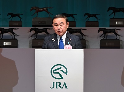 祝辞を述べる坂本農林水産大臣