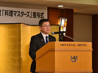 祝辞を述べる庄子農林水産大臣政務官