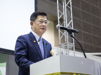 祝辞を述べる庄子農林水産大臣政務官