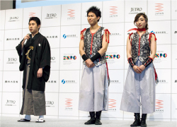 7月11日の「ジャパンデー」に出演予定の宝生流第二十世宗家、宝生和英さんや、和太鼓グループ「打打打団 天鼓」のメンバーが登壇