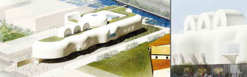 「調和」「発酵」「保存」がキーワードの韓国館 韓国の食文化を紹介するパビリオンは、「ムーンジャル」という韓国の伝統的な陶器をイメージした建物。韓国料理を通じて、健康な体のため、人類の未来のための食品を理解できる映像体験の展示が魅力。レストランでは「調和」「癒し」「長寿」という3種類の韓国膳が楽しめます。