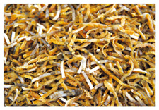 残った皮を照り焼きにして細く刻んだものの写真