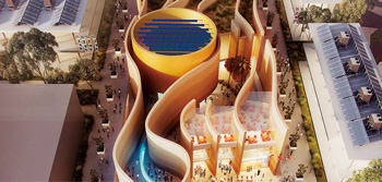 波打つデザインが美しいパビリオン