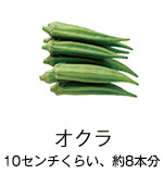 オクラ 10センチくらい、約8本分 