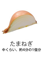 玉ねぎ 中くらい、約4分の1個分 