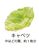 キャベツ 中ほどの葉、約1枚分