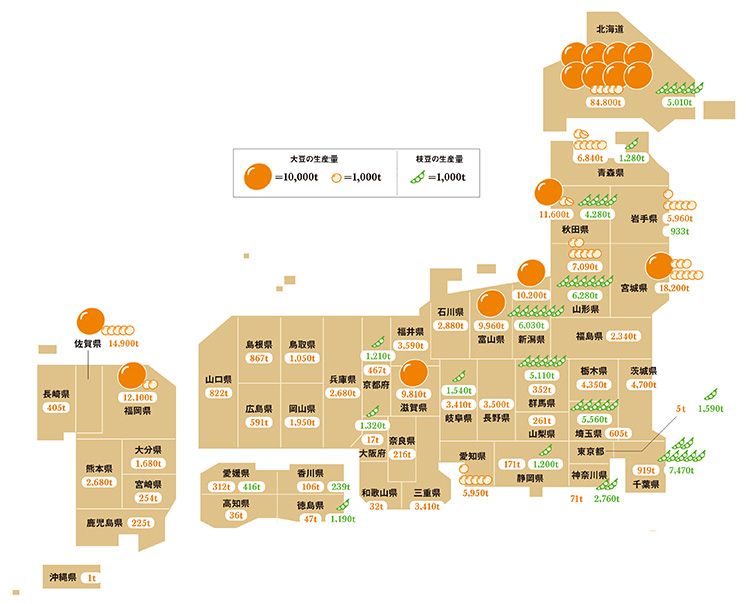 日本の大豆と枝豆