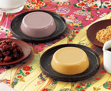 あずきミルクプリン、黒蜜きなこプリン