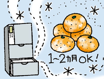 冷凍みかんなら1～2カ月保存可能