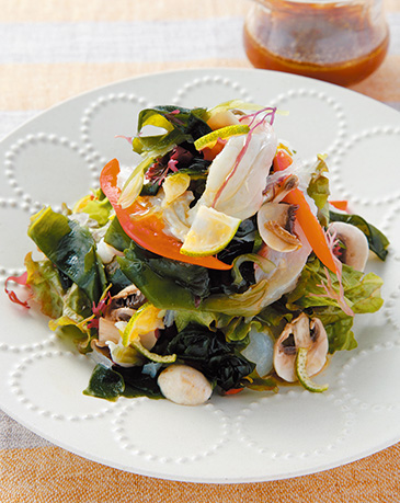 刺し身サラダ シークワーサーポン酢添え