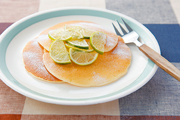 ライムとリコッタチーズのパンケーキ