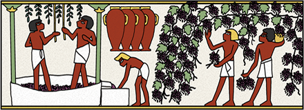 古代エジプトのナクトの墓の壁画（イメージイラスト）