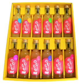 福島で育てたたくさんの品種を多くの人に楽しんでもらえるよう、1品種ずつビンに詰めたジュース