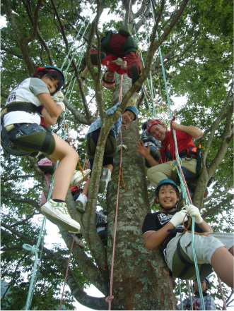 ロープ木登り