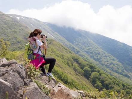 素晴らしい被写体の山や森林を「撮影」