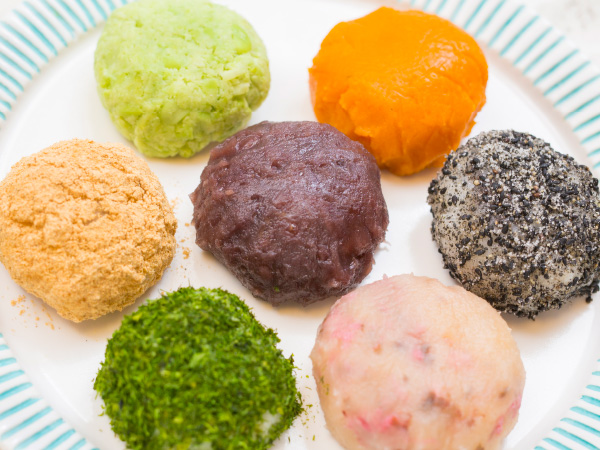 カラフルなぼた餅